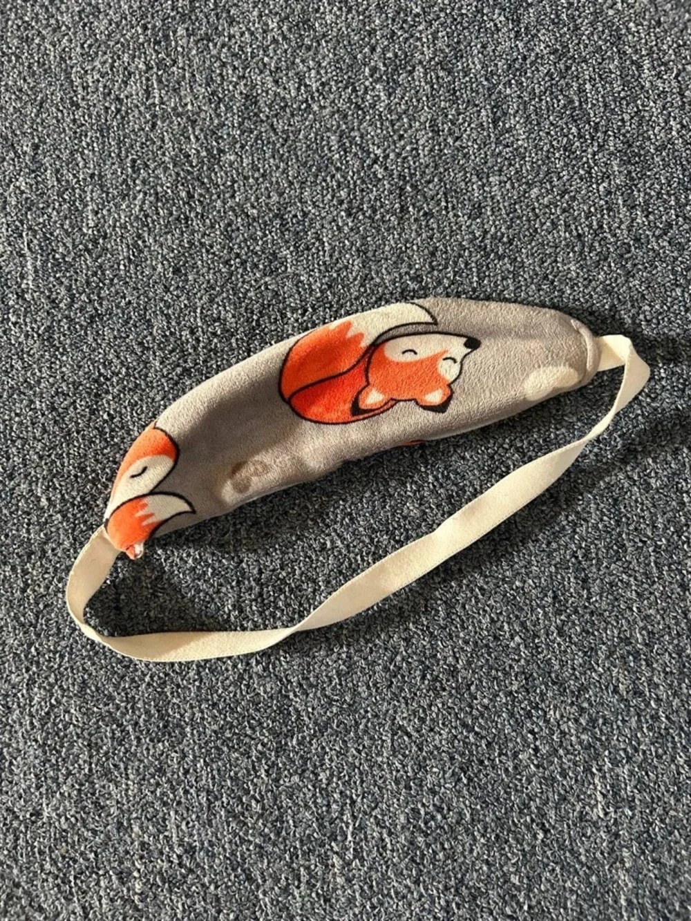 Kids Gray Headband with Orange Fox Print - Cute Stretch Hair Accessory - Picture 3 of 3